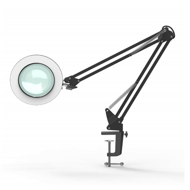 LED Clip-on Desk Lamp with Magnifying Glass for Beauty, Nail Art, Embroidery, Repair, and Tattoo Work