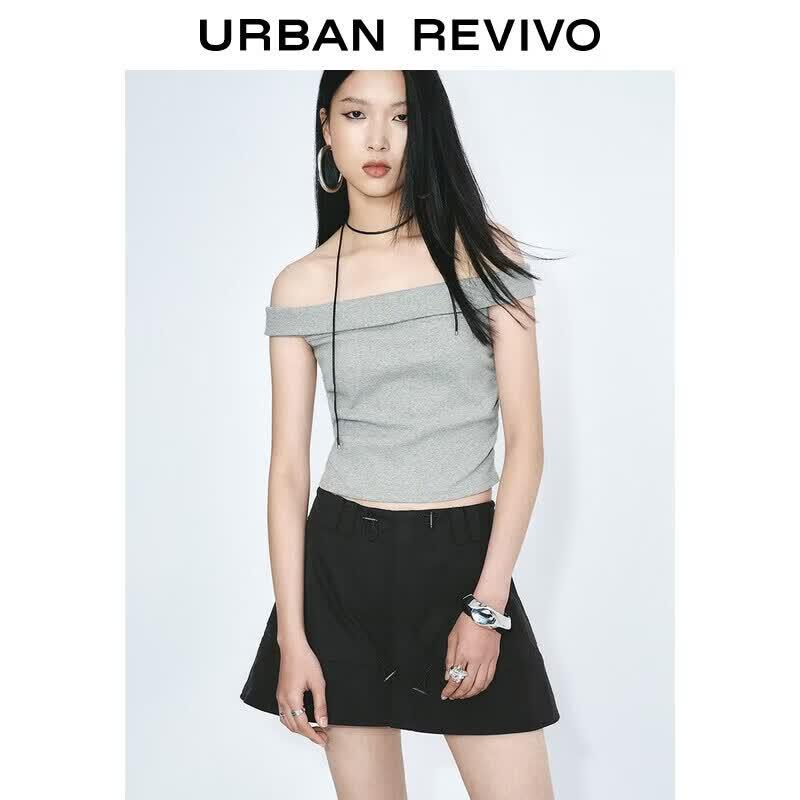 Women s Elegant Off-Shoulder Sleeveless Crop T-Shirt L