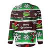 Women's Fashion Christmas Printed Long Sleeve Knitted Cardigan Button Down Jacket