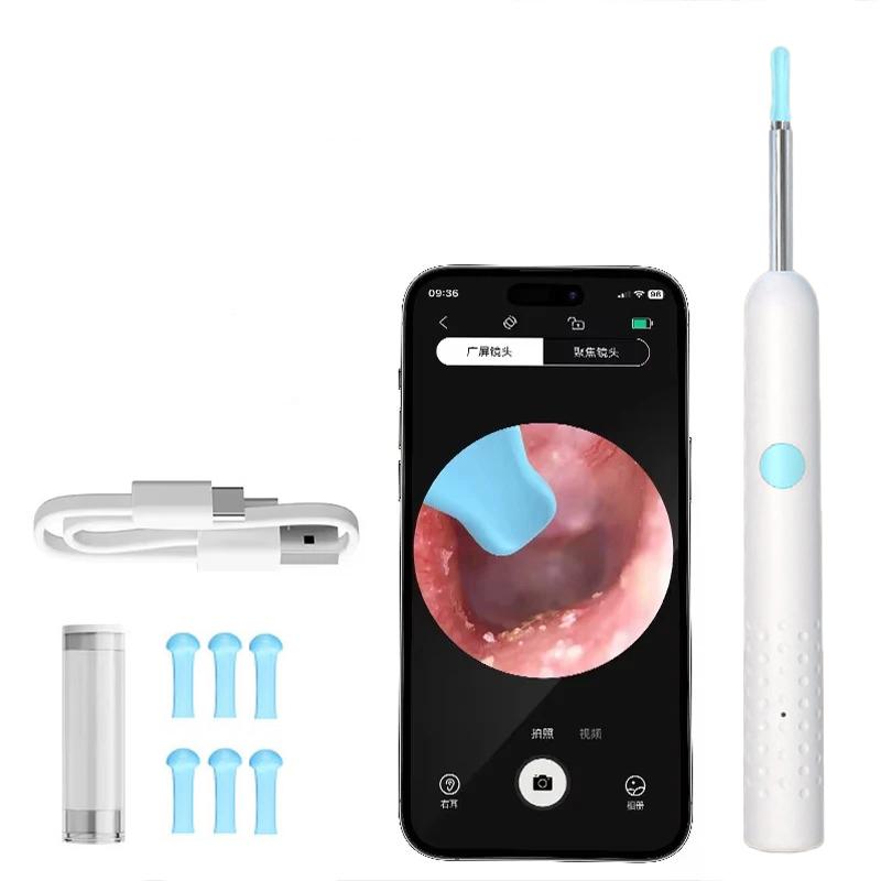 1-9Pcs/Set Visual Ear Cleaner With Camera Ear Sticks Usb Charging Ear Wax Removal Tool Wifi Connection 6 Led Lights Earpick