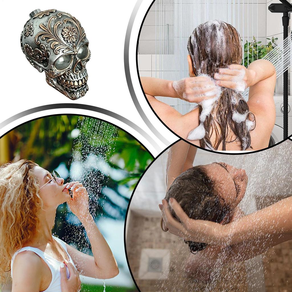 Shower Head Skull Shape Tub Sprayer Replacement Resin Skull Shower Heads for Bathroom Tub Spa Home Apartment Hotel