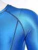 Men‘s Compression Swimwear & Gym Romper S-3XL: Shiny Long Sleeve Jumpsuit with Front Zipper, Flatlock Seams for Comfort