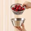 Double Layer Stainless Steel Colander Set Space Saving Stackable Rice Washing Bowl Mini Vegetable Fruit Washing Basket Microwave