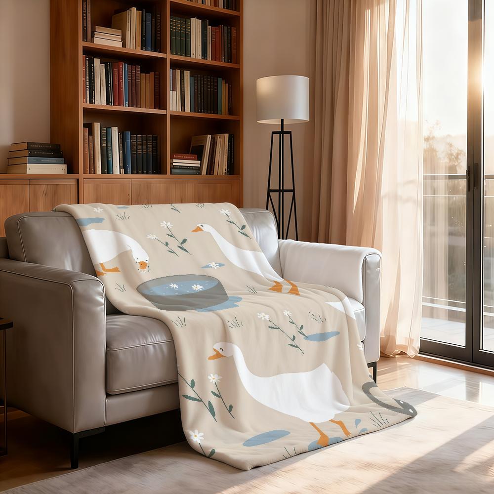 Stilvolle Gans Muster Decke Weiche Überwurfdecke für Zuhause Schlafzimmer Bett Sofa Picknick Reise Büro Ruhe Abdeckung Decke Geschenk