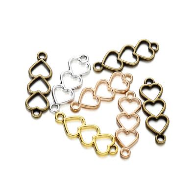 30Pcs/lot Alloy Gold Silver Color Hollow Hearts Charms For Earrings Necklaces DIY Love Charms Jewelry Making Accessories