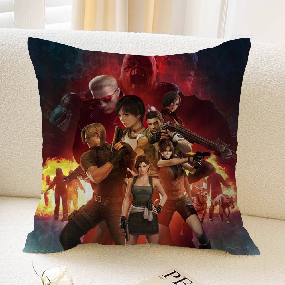 Hot Game R-Resident E-Evil Pillow Covers Cartoon Sofa Decorative Home Double-sided Printing Short Plush Cute Cushion Cover