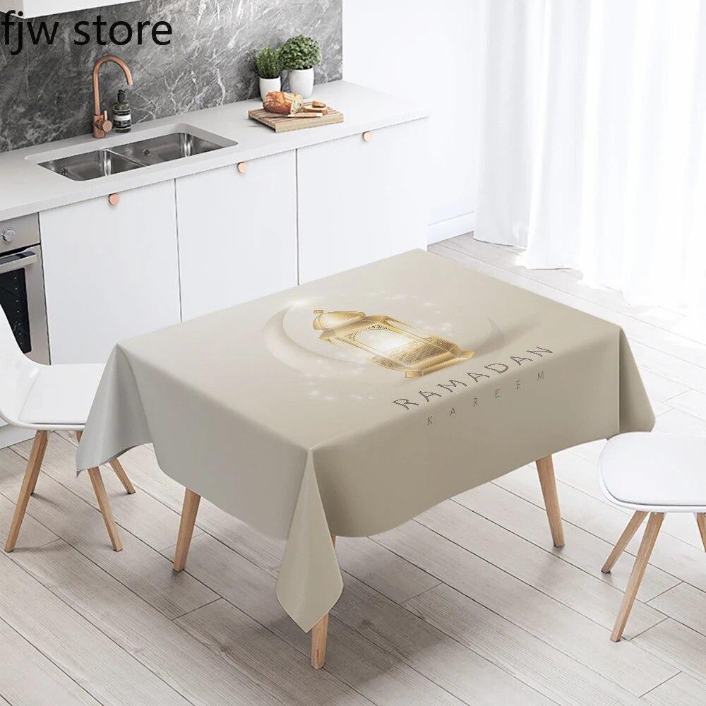 Ramadan Kareem Decorative Tablecloth Islamic Muslim Mosque Ramadan Mubarak Decorative Tablecloth Home Decoration Anti-fouling