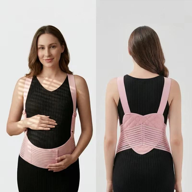 Maternity Support Belt, Adjustable Pregnancy Belly Band with Breathable Mesh, Prenatal Abdominal Support Belt with Hook and Loop Closure