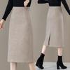 Woolen High-Waist A-line Midi Skirt for Women - Spring/Autumn 2025 Collection