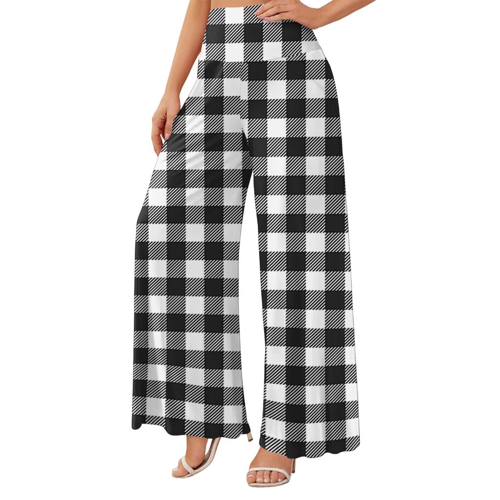 Pantaloni Larghi Casual da Donna a Vita Alta con Tasche, Svasati per l'Uso Quotidiano