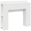 Headboard Cabinet with Storage Glossy White Wood Based Material