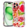 For iPhone 16 Pro Max Magnetic Case Wave Edge Glitter TPU Phone Back Cover