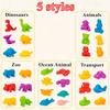 36/48/56pcs Counting Matching Game Toys with Rainbow Bowls - Color Sorting & Sensory Training Toys, Learning Gifts