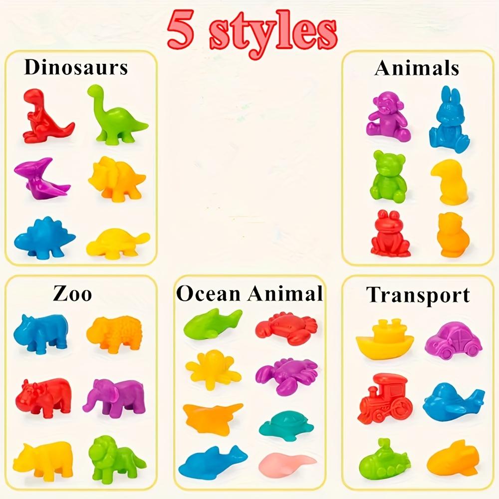 36/48/56pcs Counting Matching Game Toys with Rainbow Bowls - Color Sorting & Sensory Training Toys, Learning Gifts