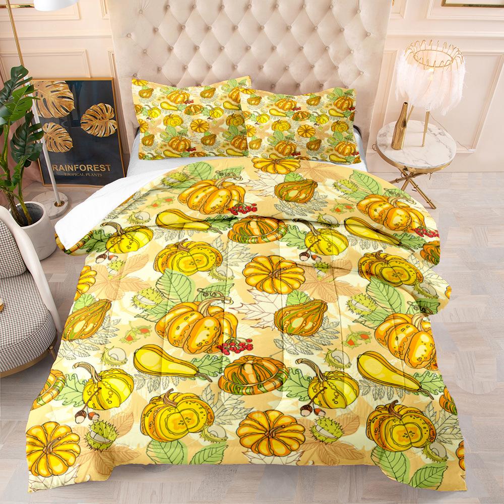 Halloween Duvet Cover Set Pumpkin Lantern Pattern Comforter Cover King Queen Size for Kids Boys Girls Gift Polyester Bedding Set