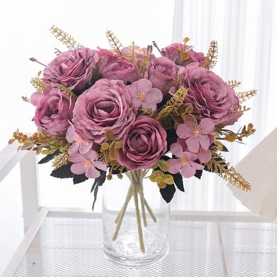 Herbst Seide Künstliche Blumen Vasen Für Falsche Pflanzen Wilde Rose Hochzeitssträuße Geschenke Zuhause Schlafzimmer Zimmer Tisch DIY Dekoration