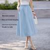 sllsky Women's Cargo A-line Midi Skirt