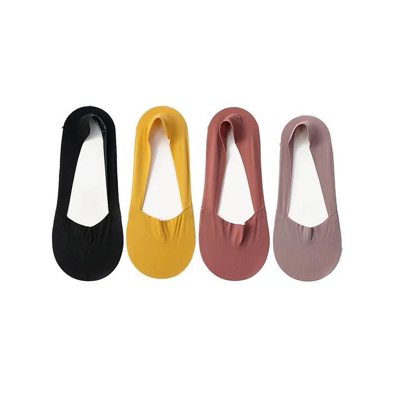 4 Pairs Women Socks High Quality Matching Casual Socks Summer Thin Cotton Bottom Non-slip Invisible Low Short Socks Breathable