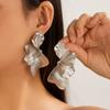 Exaggerated Leaf Drop Earrings Gold Color Plated Petal Pendant Earrings  Party Ear Accessories