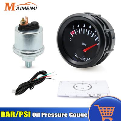 52mm Auto Öldruckanzeige Sensoren Modifikation 0-7 BAR Öldruckmesser für LKW Auto 12V Öldrucksensor M10x1 NPT1/8