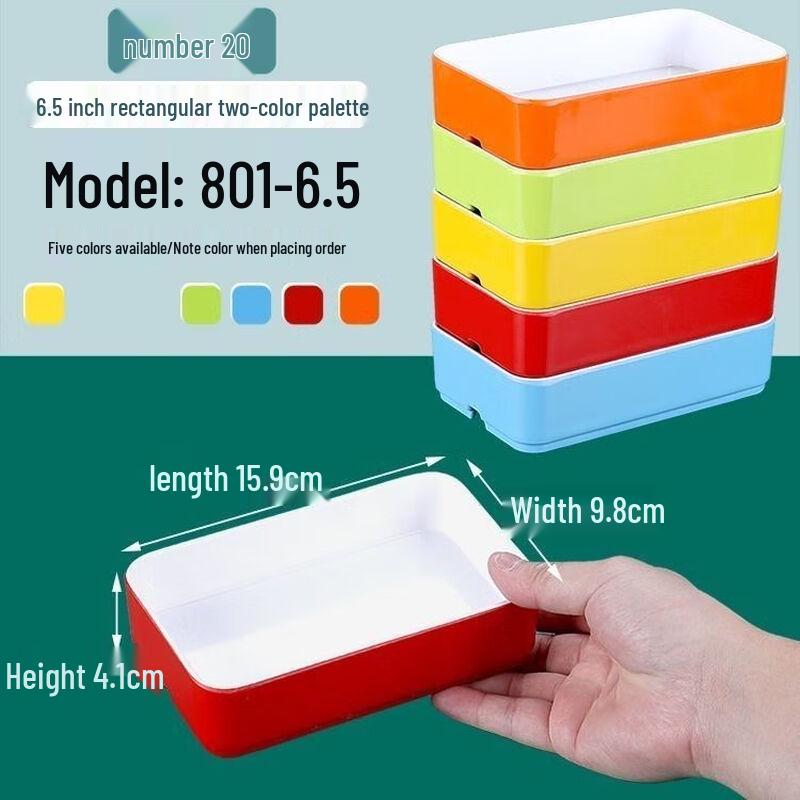 Jijun Melamine Two-Tone Rectangular Serving Plates, 10-Pack