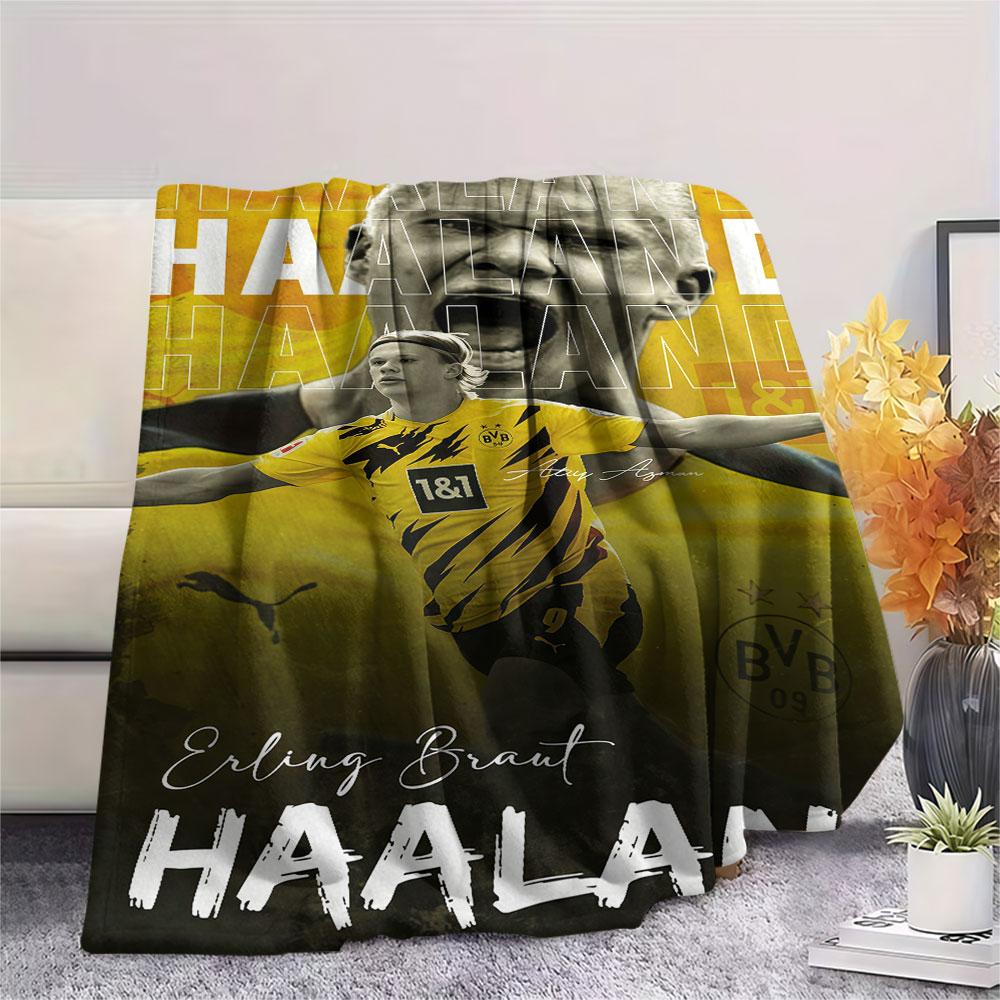 Affiche Haaland Couverture en Flanelle, Haute qualité Confortable pour Toutes les Saisons, Décoration Intérieure, Chaleur et Confort