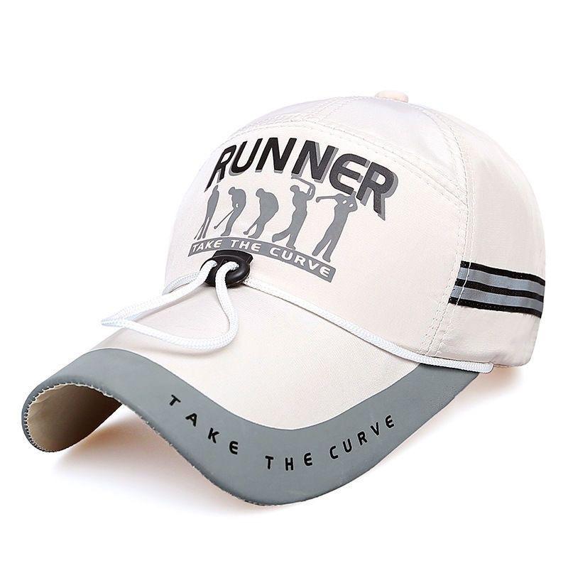 Summer baseball hat men's outdoor sports quick-drying hat sunshade breathable windproof rope fishing hat two strips luminous strips