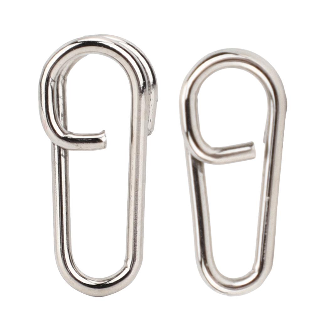 50PCS Powerful Oval Stainless Steel Fishing Clips Snaps Connector Interlock Accessories