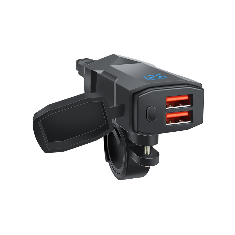 Motorcycle USB C Charger 100W Super Fast Emergency Two-Way Charging Moto Battery Charger & Voltmeter 2 Ways Installation