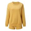 eBay hot sale, European and American spring and autumn hot sale solid color long-sleeved shorts sweater suit women