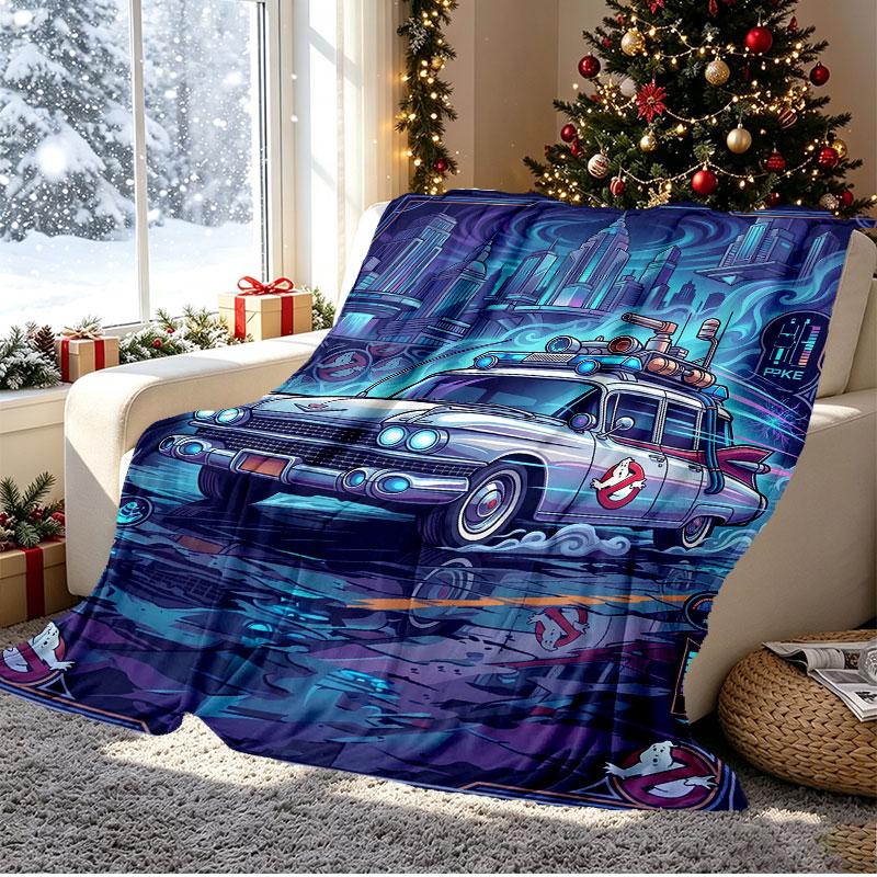 Ghostbusters Pattern Blanket for Home Decoration, Bed, Sofa, Car Travel, Camping, Suitable for All Seasons, Birthday Christmas Gift