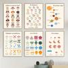 Boho Wandkunst Zahlen Alphabet Lernposter Spanisch Pädagogische Poster und Drucke Kinder Kleinkind Spielzimmer Dekor Leinwandmalerei