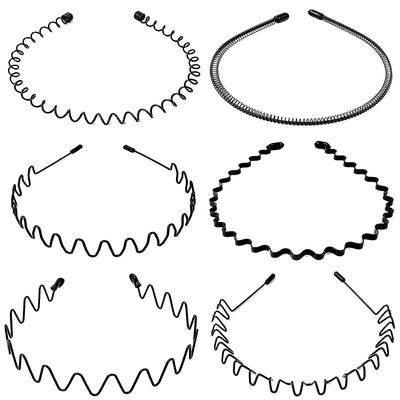 6 diademas de metal para hombres y mujeres, bandas para el cabello de moda para deportes al aire libre, antideslizantes, suaves, elásticas, peine con dientes, accesorios para el cabello unisex