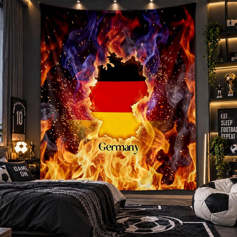 Wandbehang Teppich Deutschland Fußball Druck Stoff für Wohnzimmer Schlafzimmer Heimdekoration