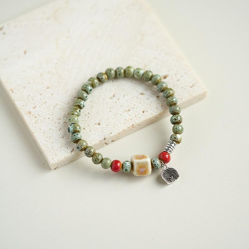 

National Style Accessories Porcelain Bead Bracelet Jingdezhen Ceramic Bead Bracelet Double Layer New Chinese Style Jewelry no specifications
