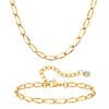 Necklace Fashion Gold Stainless Steel Necklace Bracelet Simple Personality Ladies 2133