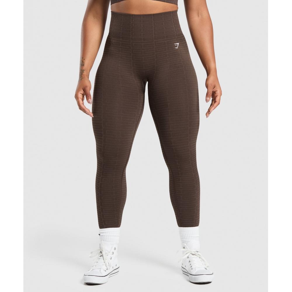 

GYMSHARK Adapt Monogram Seamless Leggings Archive Brown Soul Brown B6A8V NCK3