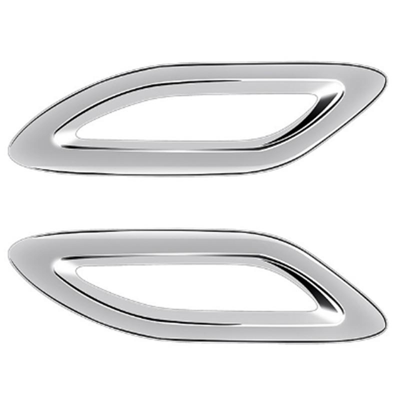 Car Silver Rear Tail Fog Light Lamp Frame Cover Trim For Toyota Alphard 40 Series + Car Spare Parts Accessories Parts