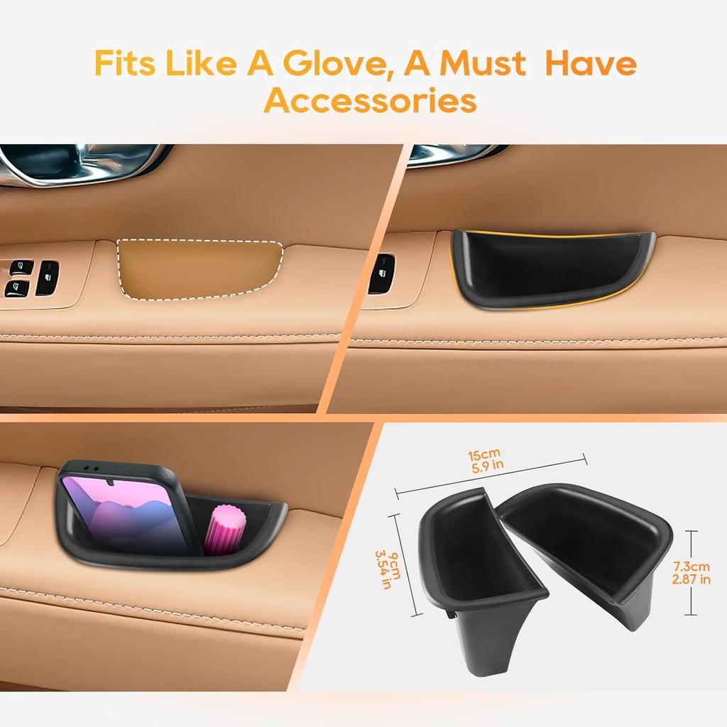 LFOTPP for S90 V90 Car Door Box for 2018-2021 2022 2023 S90 V90 Accessories ABS Door Side Storage Box Vol V O S90 V90 Interior Door Handle Armrest