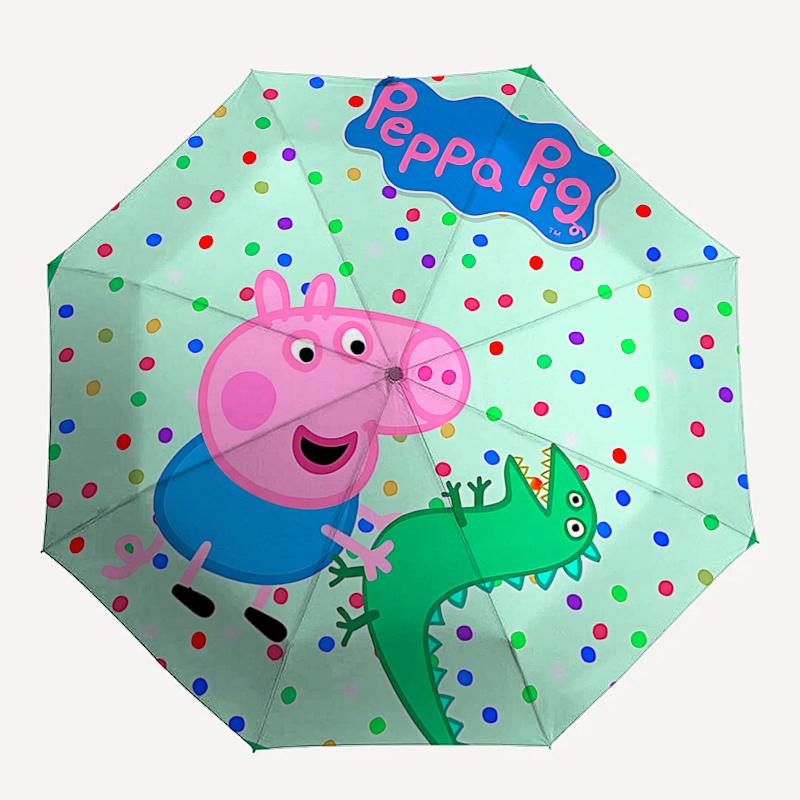 Peppa Pig Automatic Folding Umbrella: Portable 3-Fold Design with Iron Frame, Perfect for Fans and Outdoor Use0104441a