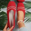 Women Flats Shoes Breathable Comfortable Sneakers Round Head Shallow Mouth Loafers Large Size Spring Knitted Flat Shoes Ladies