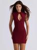 Sleeveless Wine Red Bodycon Bandage Party Dress