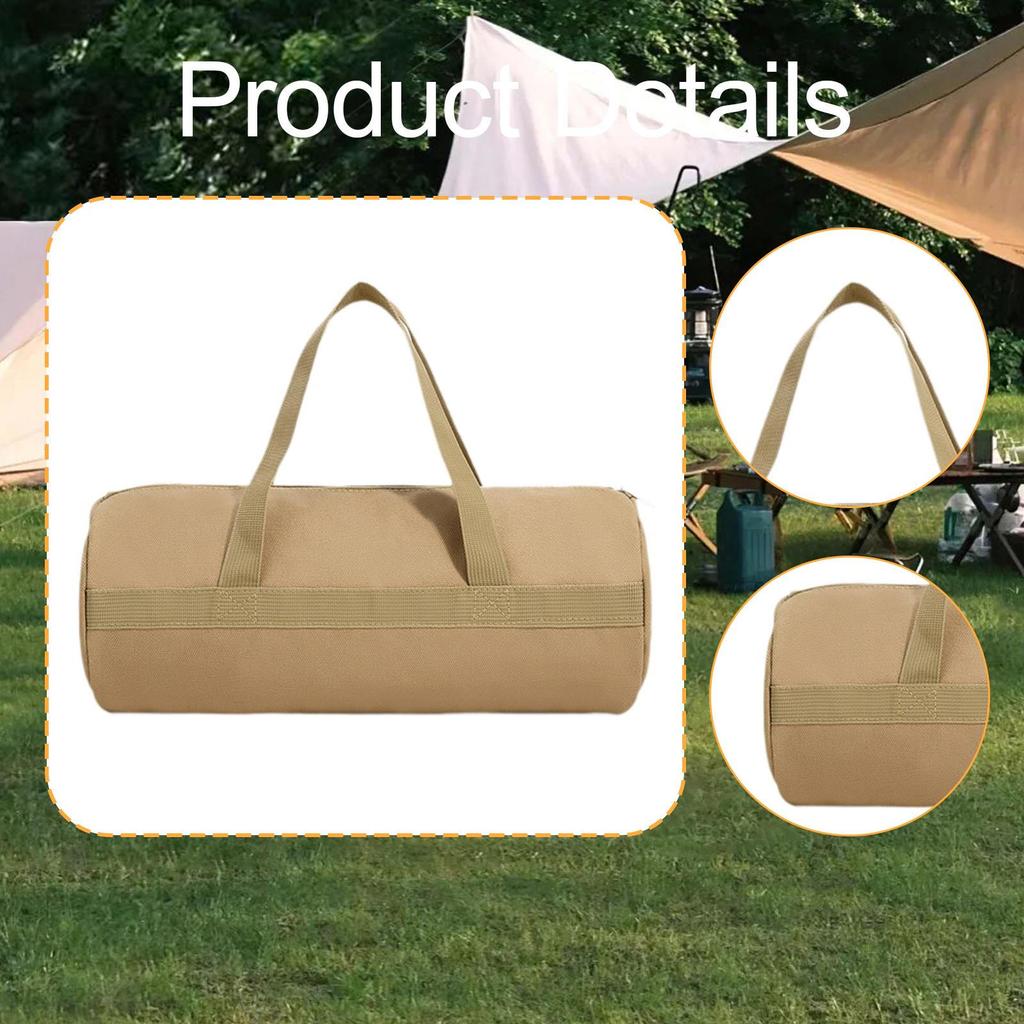 Outdoor Storage Bag Canvas Camping Equipment Organizer Tent Stakes Zipper Carrying Portable