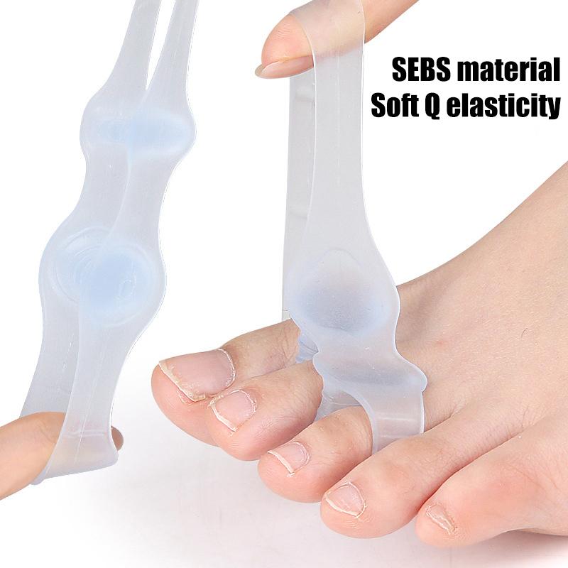 1Pair Gel Hard Silicone Toe Finger Separator 3 Hole Orthopedic Spacers Bunion Overlapping Hammer Foot Corrector