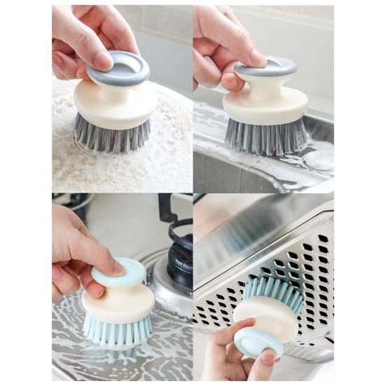 Dish Brush Flexible PP Bristles Ergonomic Handle Oil Proof Stain Removal Small Sink Plate Bowl Pan Scrub Cleaning Scrubber Kitchen Supplies