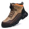 rotating button safety shoes with steel toe cap anti smash anti puncture winter lightweight safety shoes men ankle safety boots