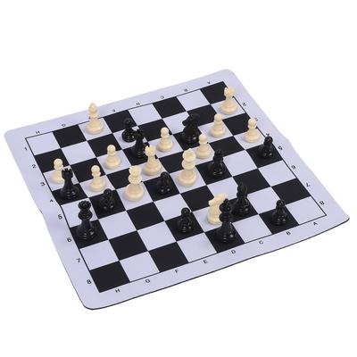 Chess Set 35mm Soft Chessboard Portable Standard Size International Chess Board Game for Home Travel Party
