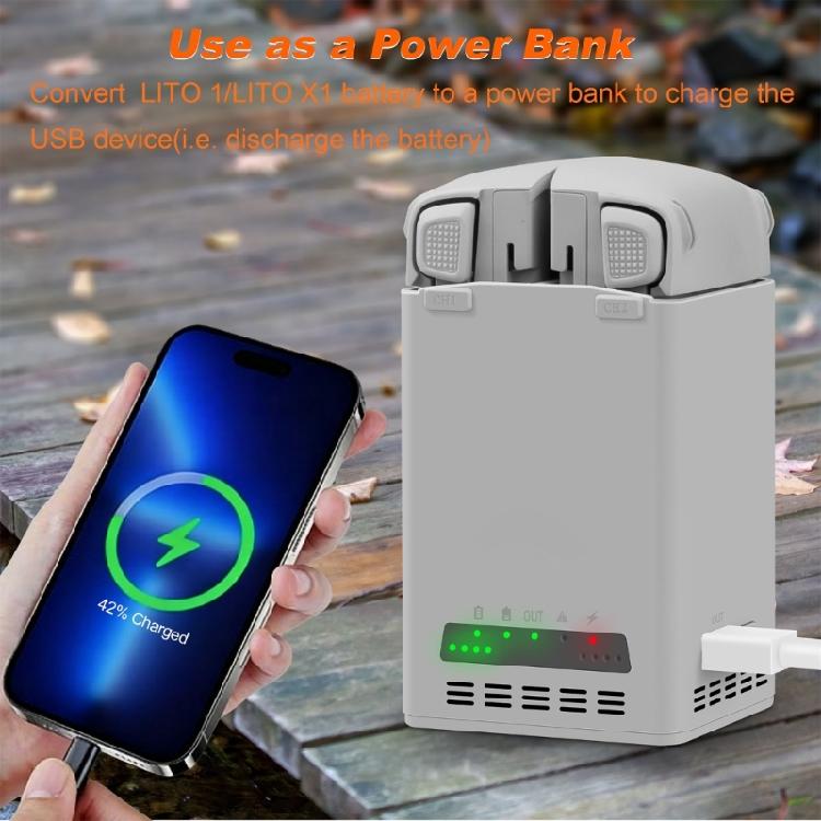 Double Slot 65W Chargers For Lito1/X1 Batteries Efficient Charging Dock Temperature Control Storage Mode Support
