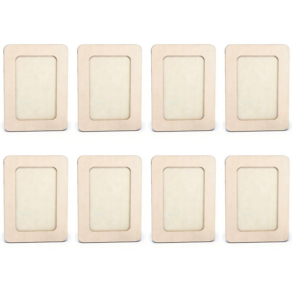 8pcs Handmade DIY Frame 14*19cm Customizable Wood Photo Frame For Gifts Family Bonding Activities Home Decoration Spare Parts