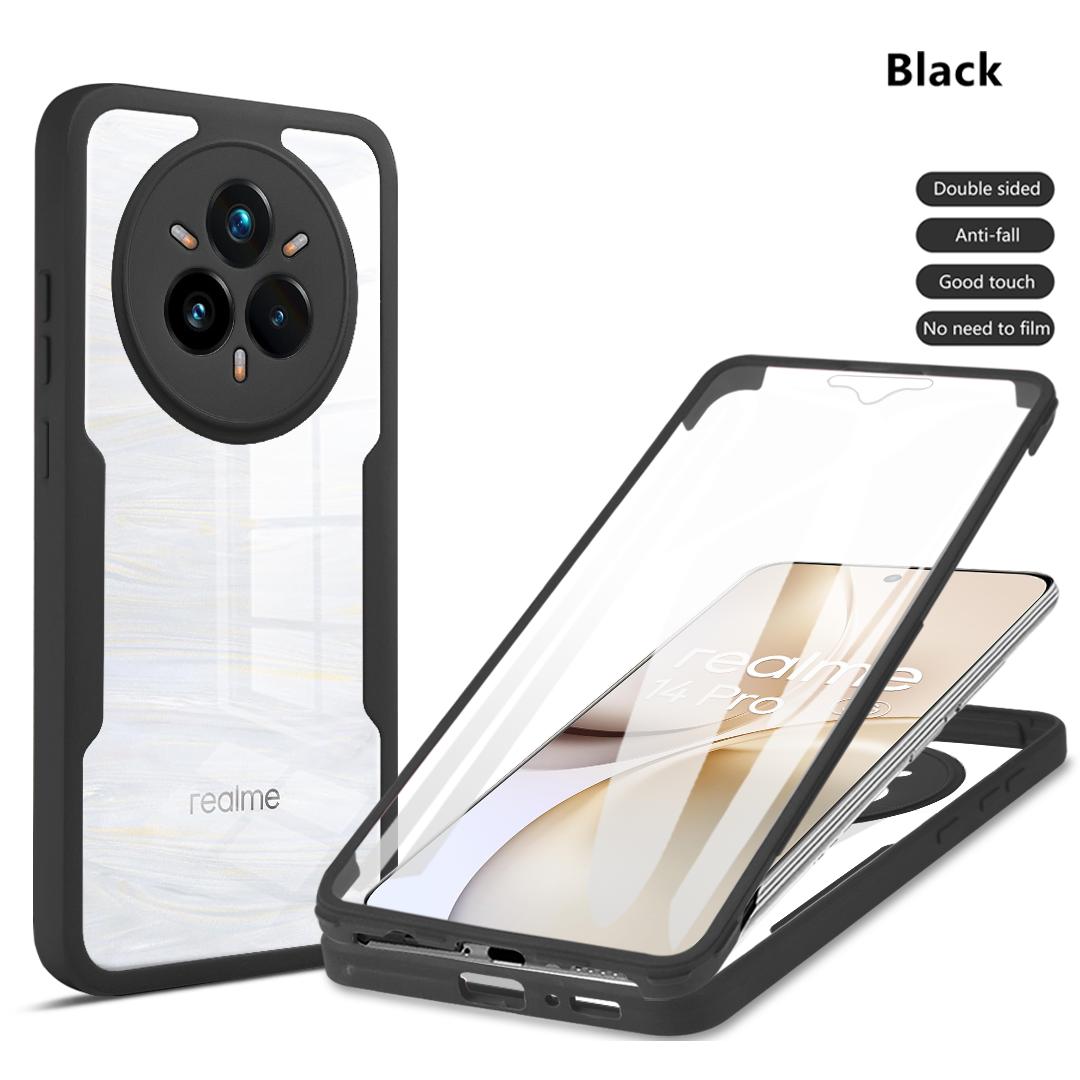 

Противоударный чехол с полной защитой корпуса для Realme 14 Pro 5G Pro+ Plus Защитная крышка Прозрачный Fundas Coque Capa Realme 14 Pro+ чёрный